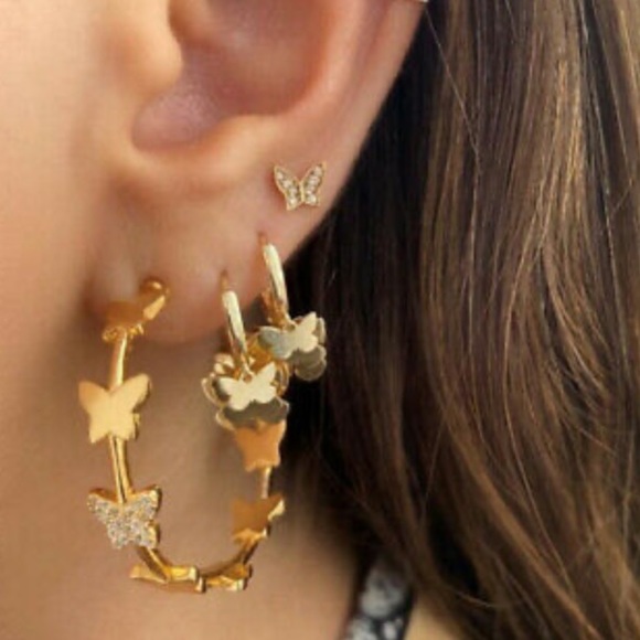 New Sterling silver Butterfly Earrings - Picture 2 of 2